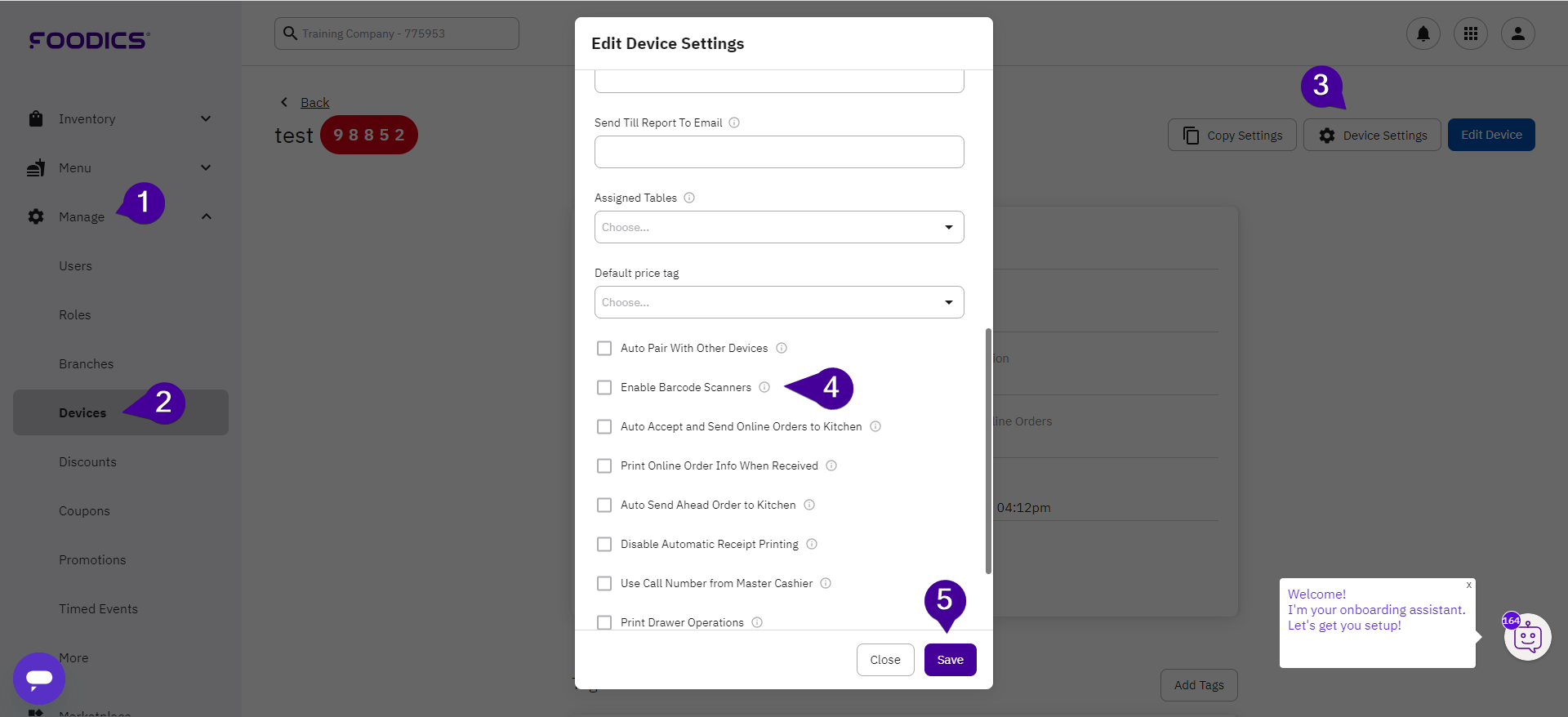 How to Connect Zebra DS2278 Barcode Scanner to the Cashier Foodics
