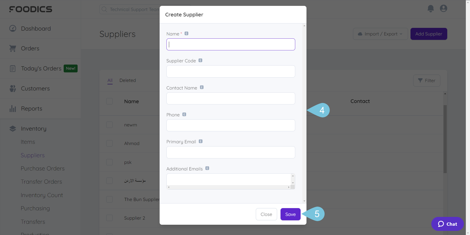 Creating Suppliers – Foodics - Help Center