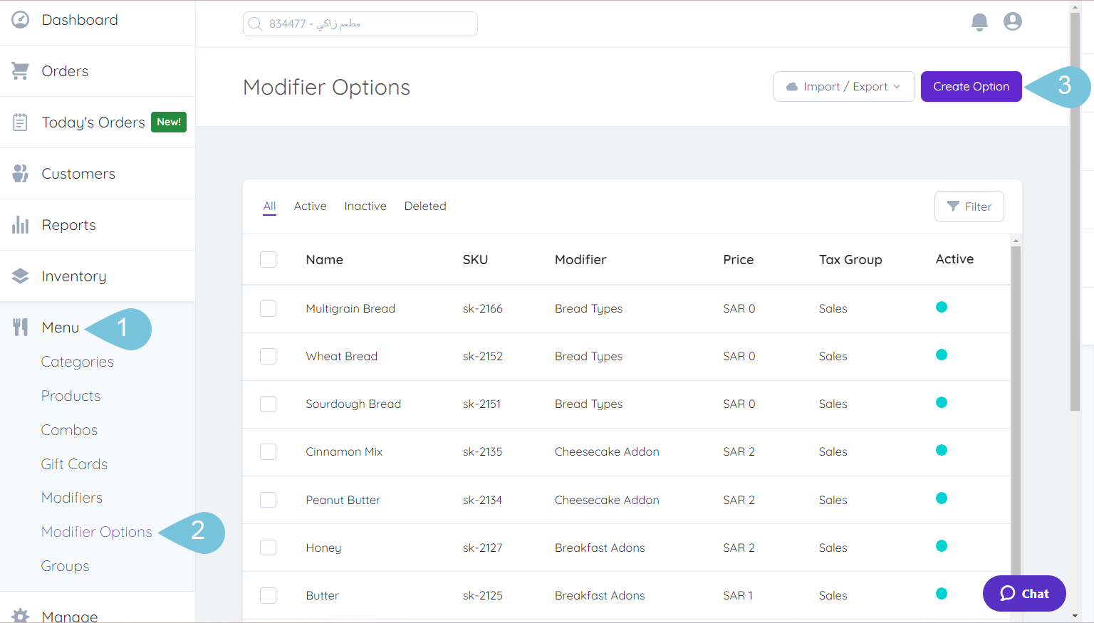 Creating Modifier Options Foodics Help Center